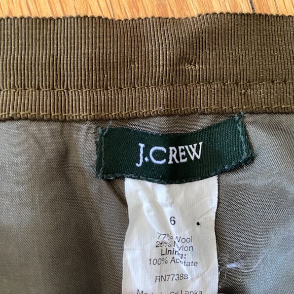 J. Crew Olive Green Felted Wool Mini Skirt - Picture 6 of 6